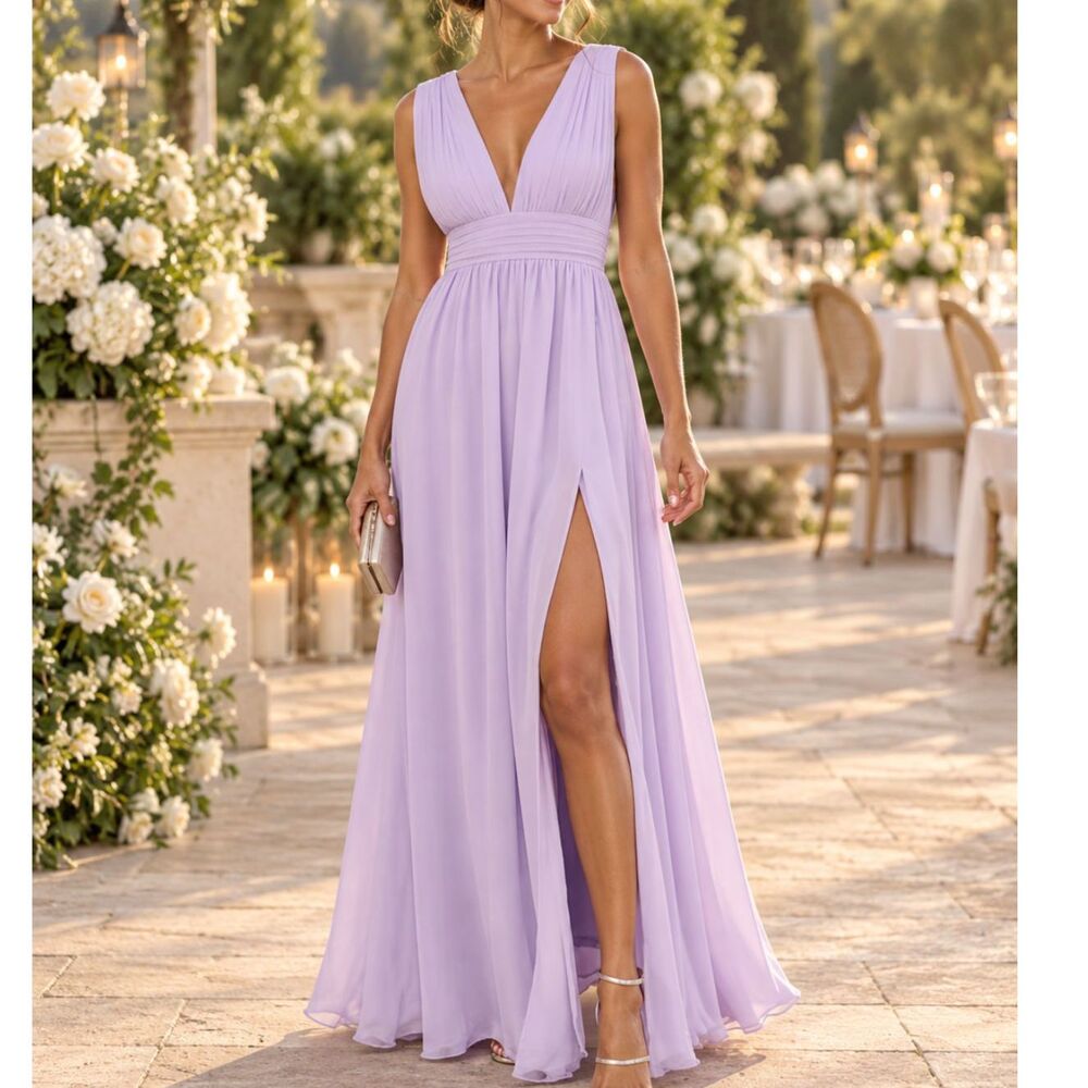 LuLus Heavenly Hues Lavender Maxi Dress Size XXS Wedding Guest Romantic